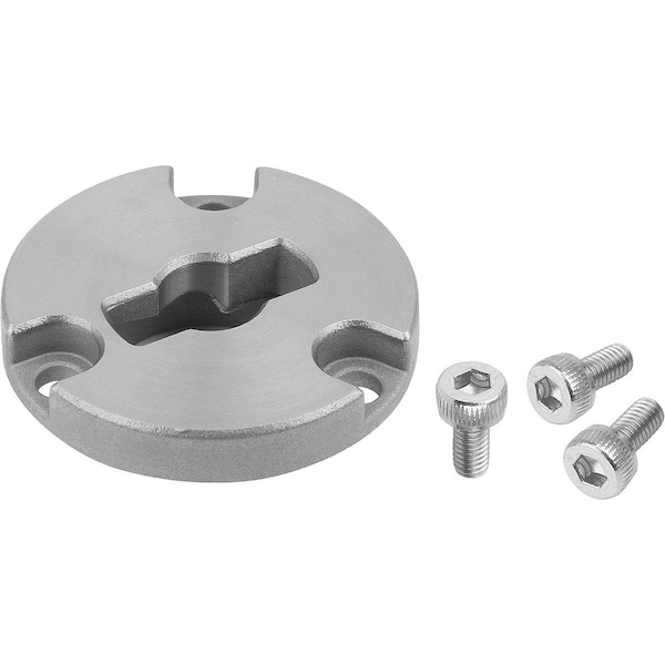 Clamping Plate For Quarter-Turn Clamp Loc, Form:B Countersunk, D=5, Stainless Steel Bright